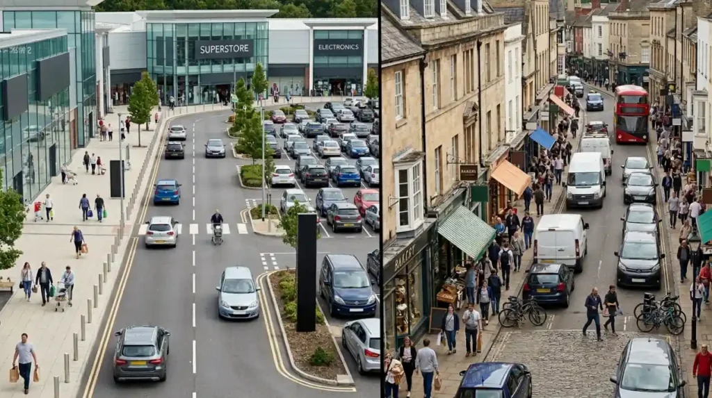 How Do Modern Retail Parks Compare to Traditional High Streets