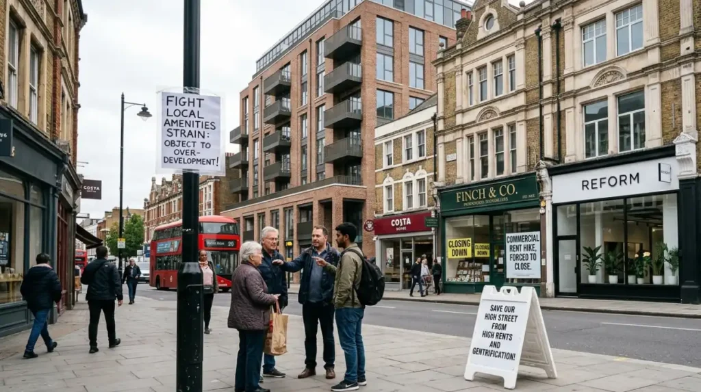 How do planning decisions and commercial gentrification reshape North London neighborhoods