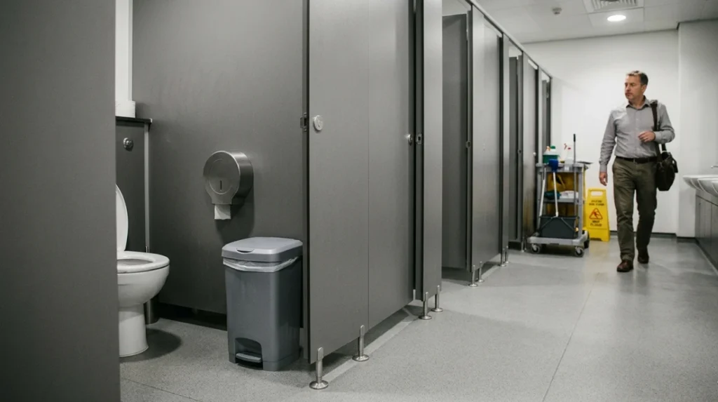 What are the legal requirements for male sanitary bin provisions