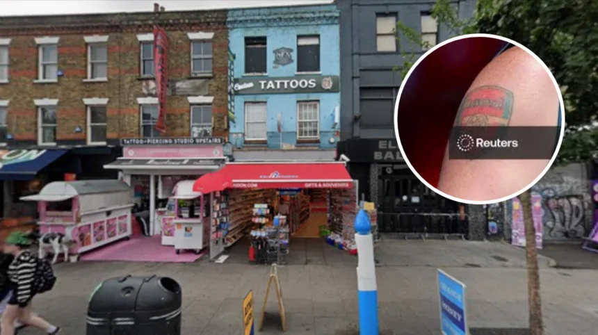 Arsenal Fans Mark Historic Premier League Triumph With Tattoos, Kentish Town 2026