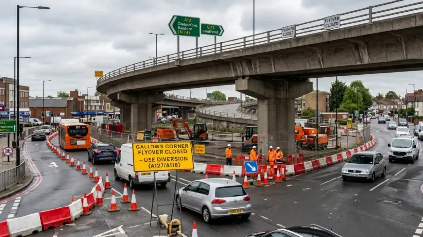 Gallows Corner Flyover Road Closures and Diversion Routes: Havering