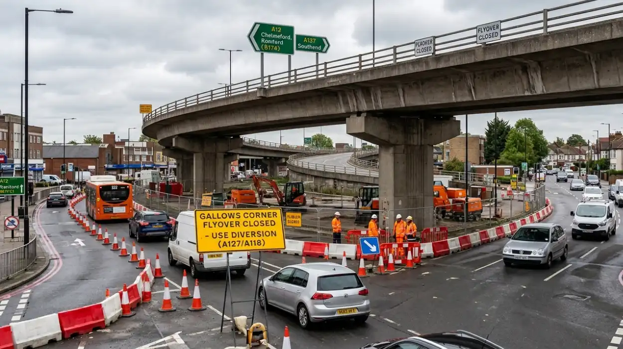 Gallows Corner Flyover Road Closures and Diversion Routes: Havering