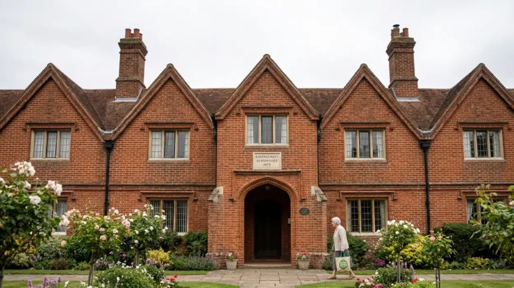 What Is the History of the Ravenscroft Almshouses and How Do They Function Today