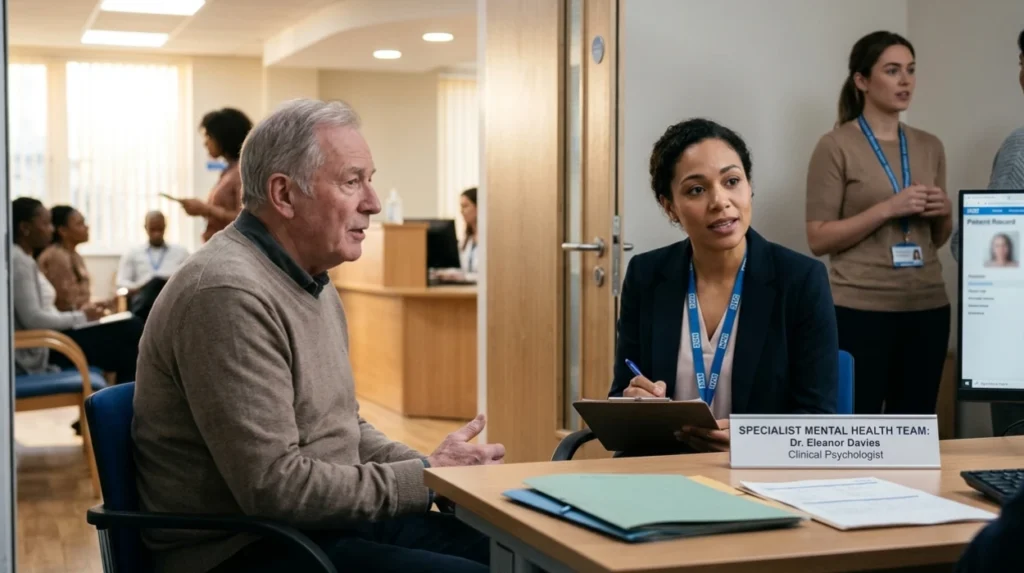 What specific mental health professionals are now embedded within London GP surgeries