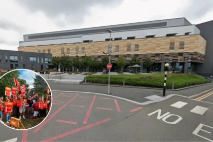 ISS Staff Strike at Chase Farm Hospital, North London - 2026
