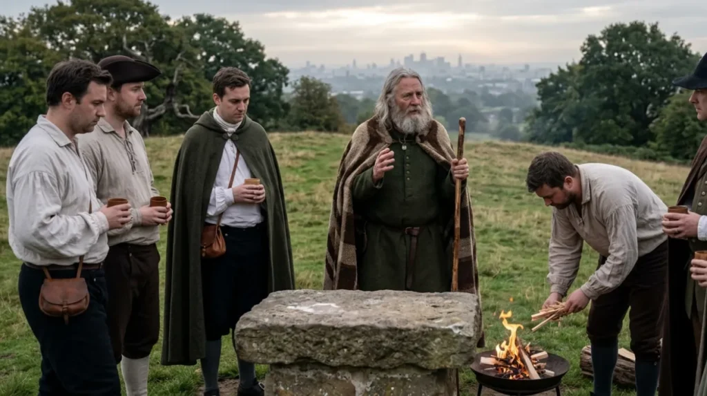 What historical rituals occurred at the summit of Primrose Hill